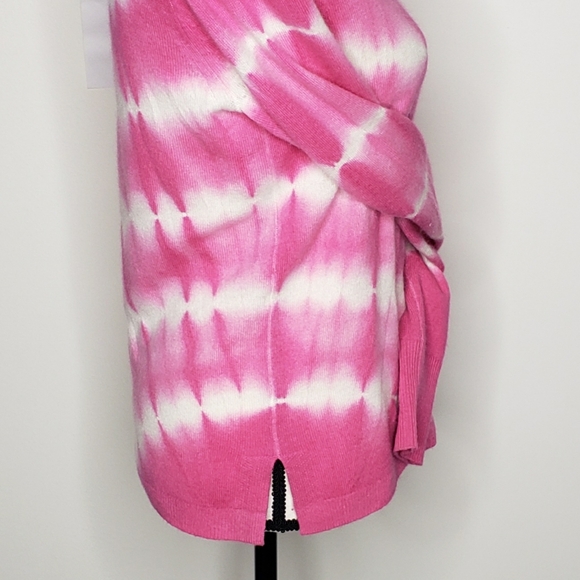 J Crew Sweater Crewneck Cashmere Tie Dye Pink White Small - Picture 5 of 15